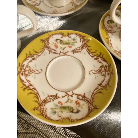 8 Piece Set of Gracie China Demi Tasse Cups with Saucers Birds Berries EUC - Picture 13 of 15